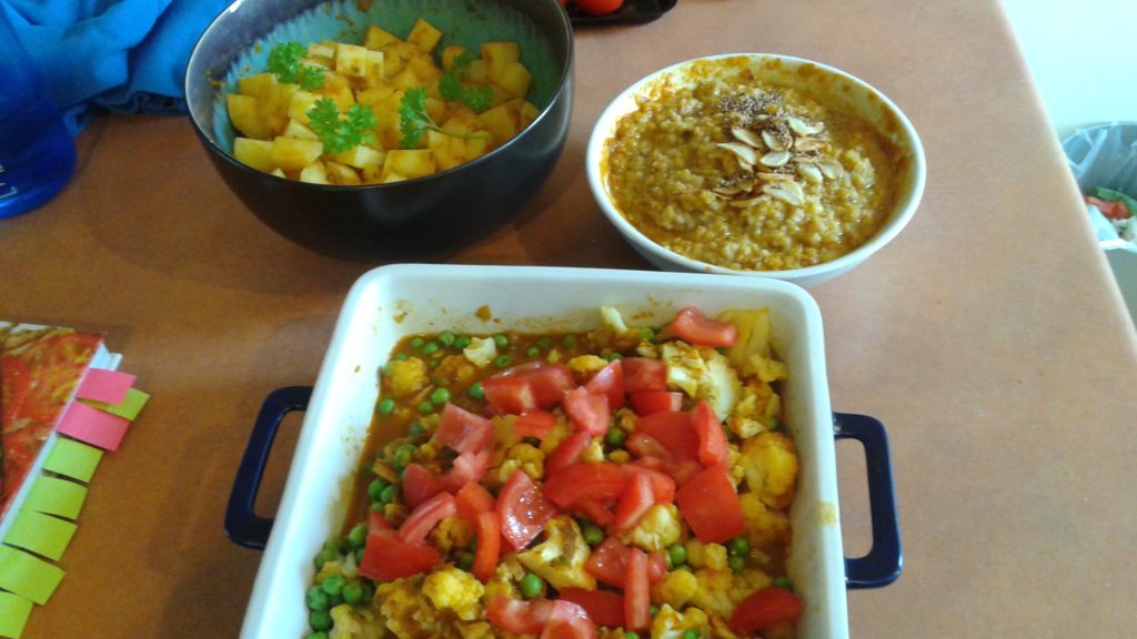 Veg curry spiced potatoes_and_dal